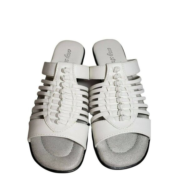 Easy Street Womens Nola White Open Toe Slip On Backless Slide Sandals Size 7.5 N - Picture 5 of 10